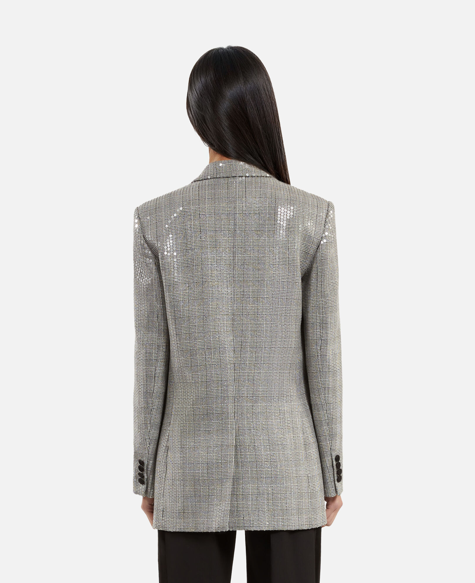 The Kooples WOMEN GREY gray prince of wales sequin jacket