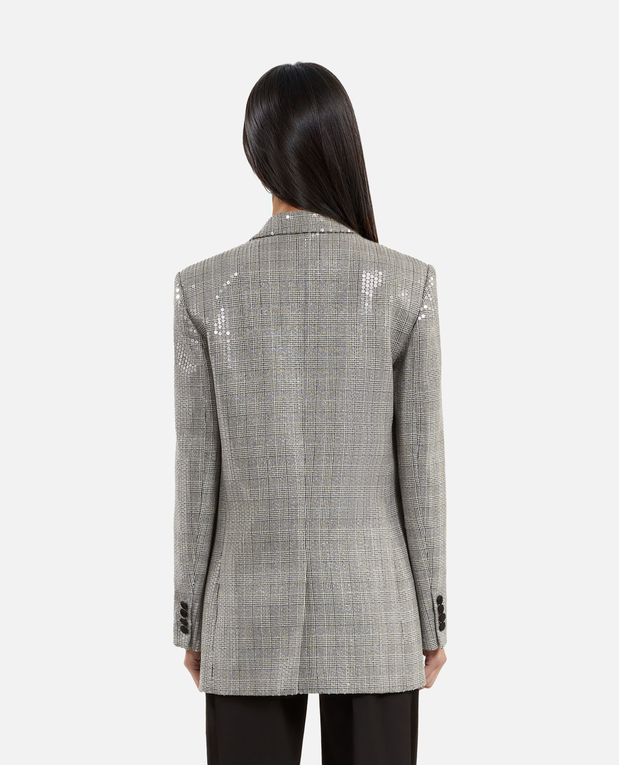Gray Prince of Wales sequin jacket, GREY, hi-res image number null