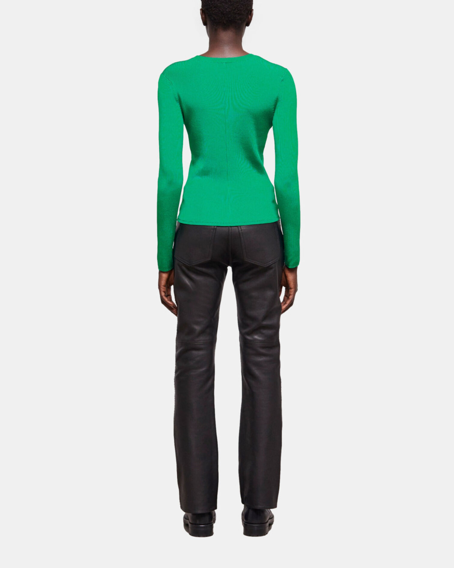 Green slim-fit top, GREEN, hi-res image number null
