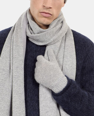 The Kooples MIXED MIDDLE GREY MEL grey cashmere gloves