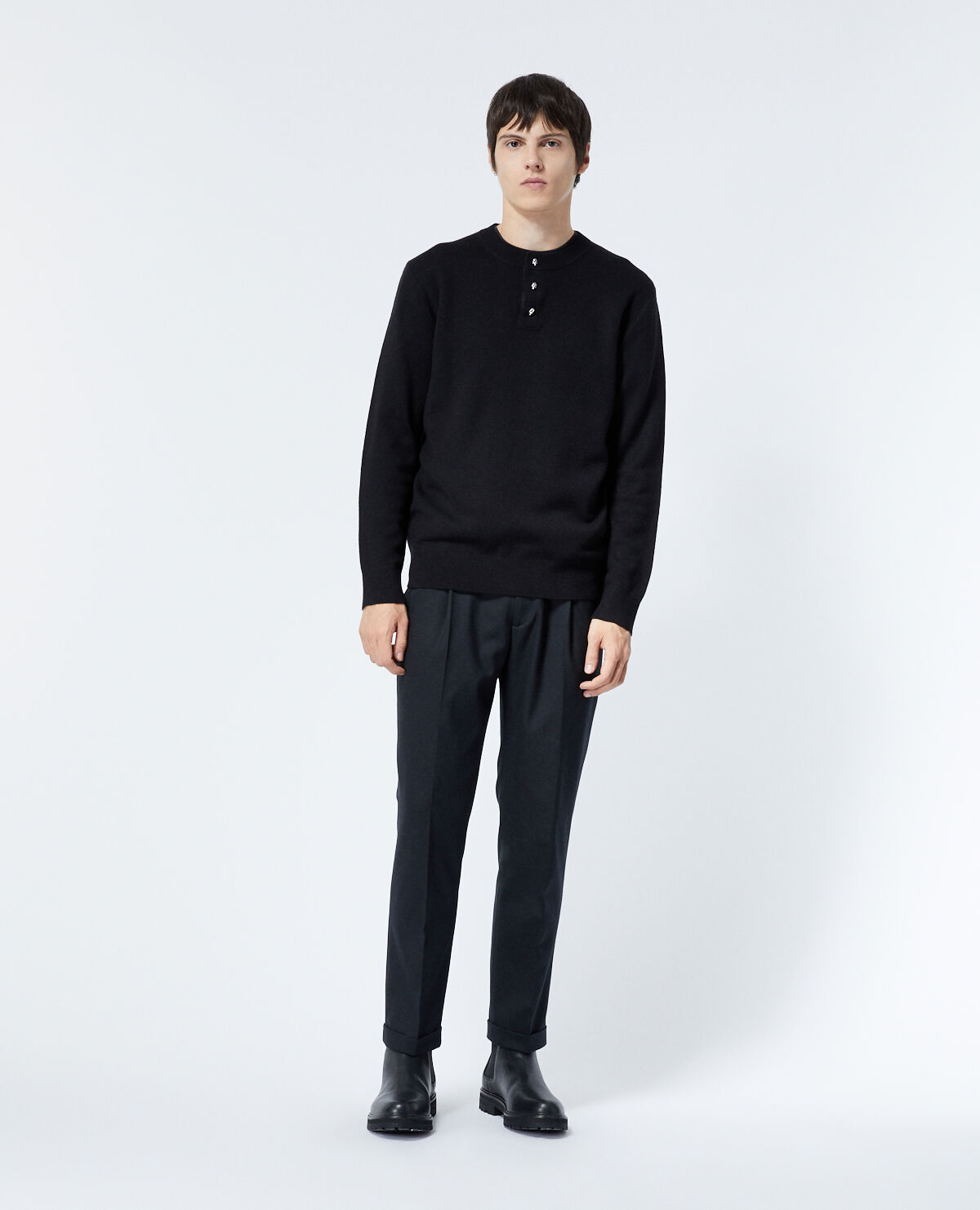 Black sweater in wool with skull buttons The Kooples