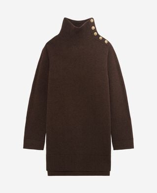 The Kooples WOMEN BROWN short dress in brown wool