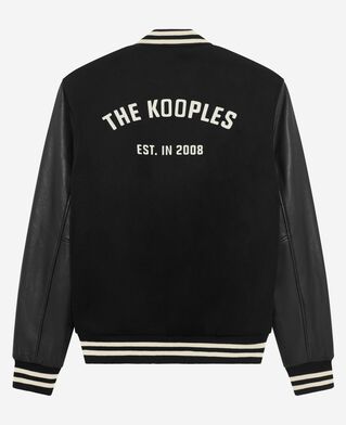 The Kooples MEN BLACK black varsity wool jacket