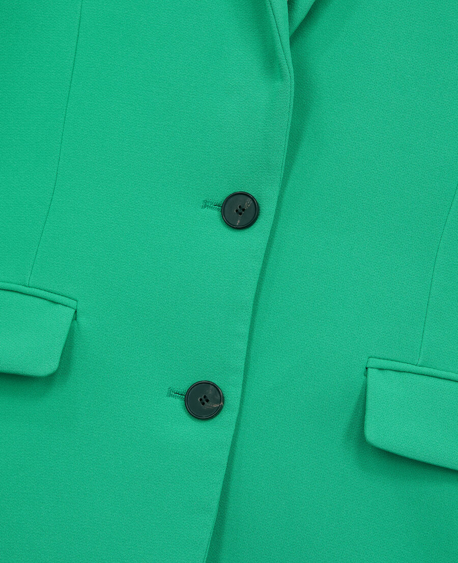 chaqueta traje verde crepé