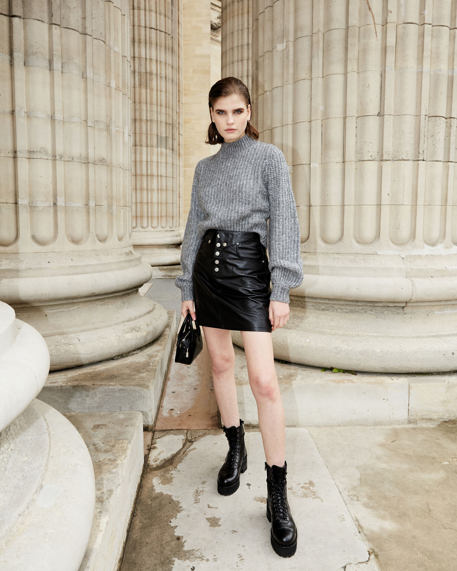Pull gris col montant, GREY, hi-res image number null