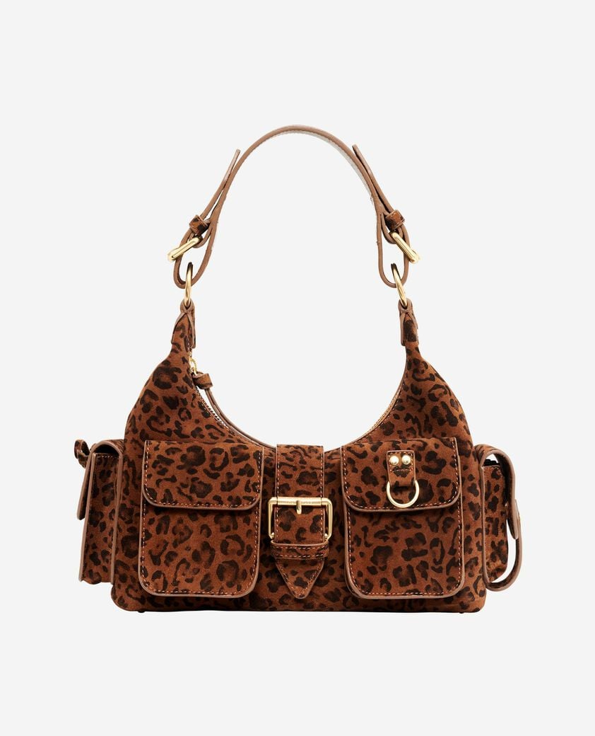 The Kooples FEMME LEOPARD sac amelia en cuir su&egrave;de imprim&eacute; l&eacute;opard