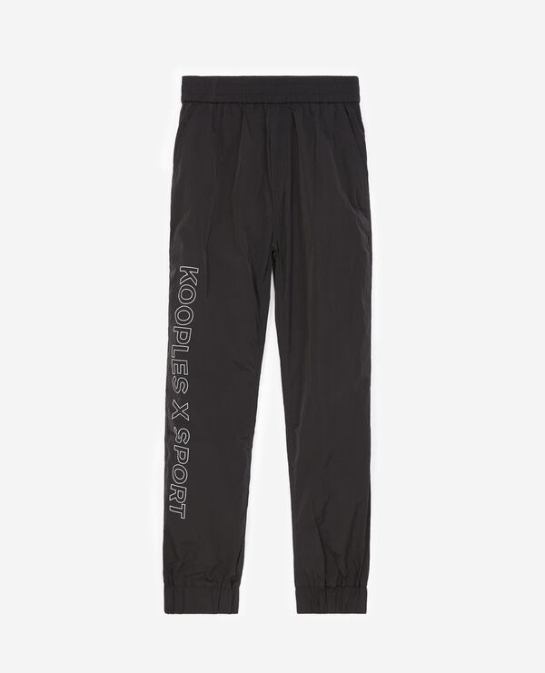 Black trousers w/logo trims down sides