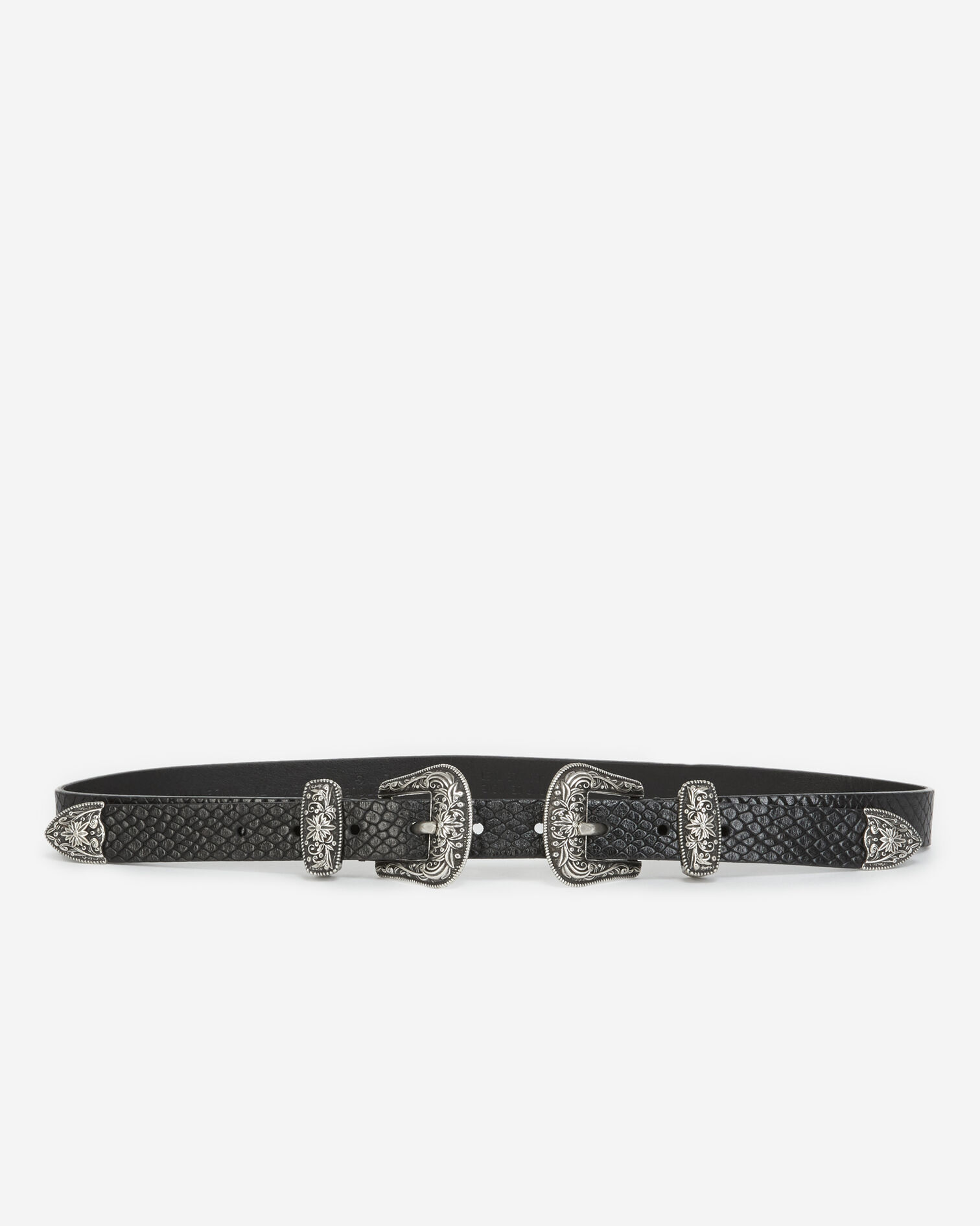 Women's black belt, BLACK / SILVER, hi-res image number null
