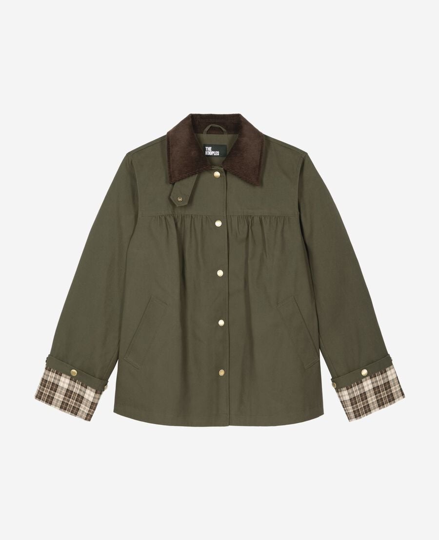 The Kooples WOMEN KAKI khaki cotton jacket