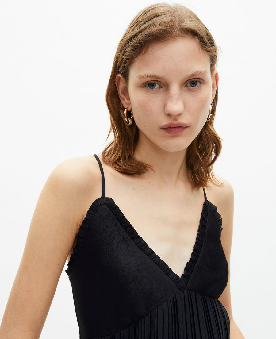 The Kooples MUJER BLACK camisola plisada negra