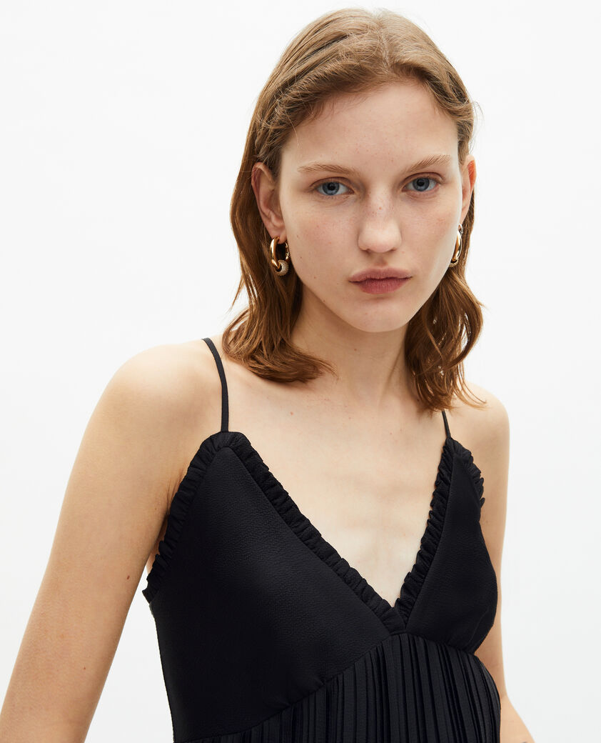 The Kooples WOMEN BLACK black pleated camisole