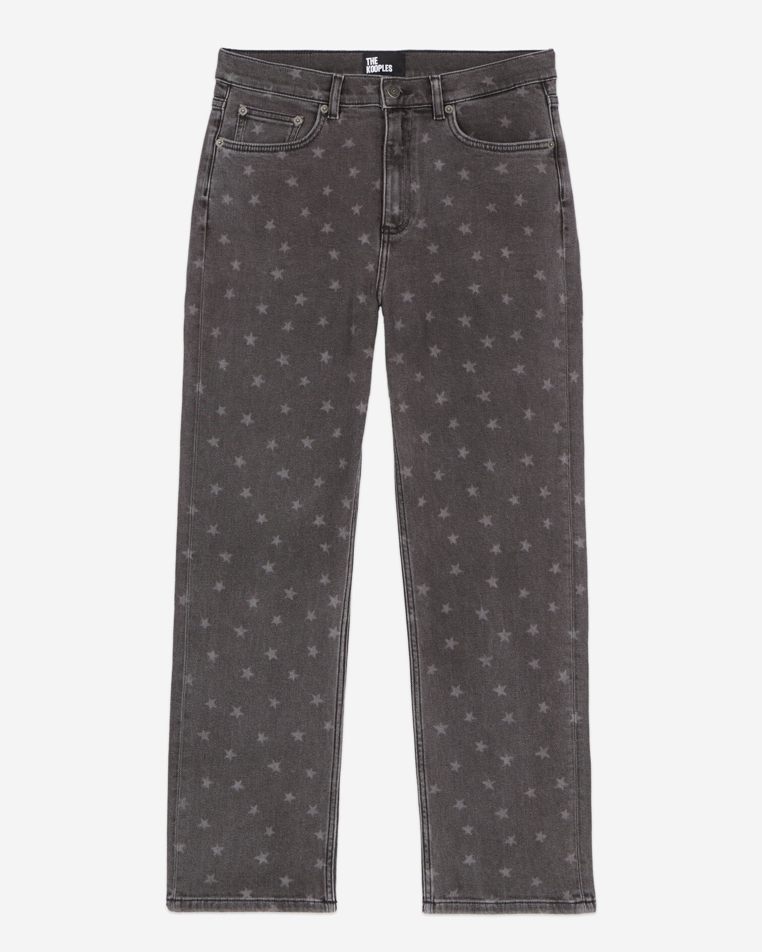 Star printed boyfriend jeans, BLACK, hi-res image number null