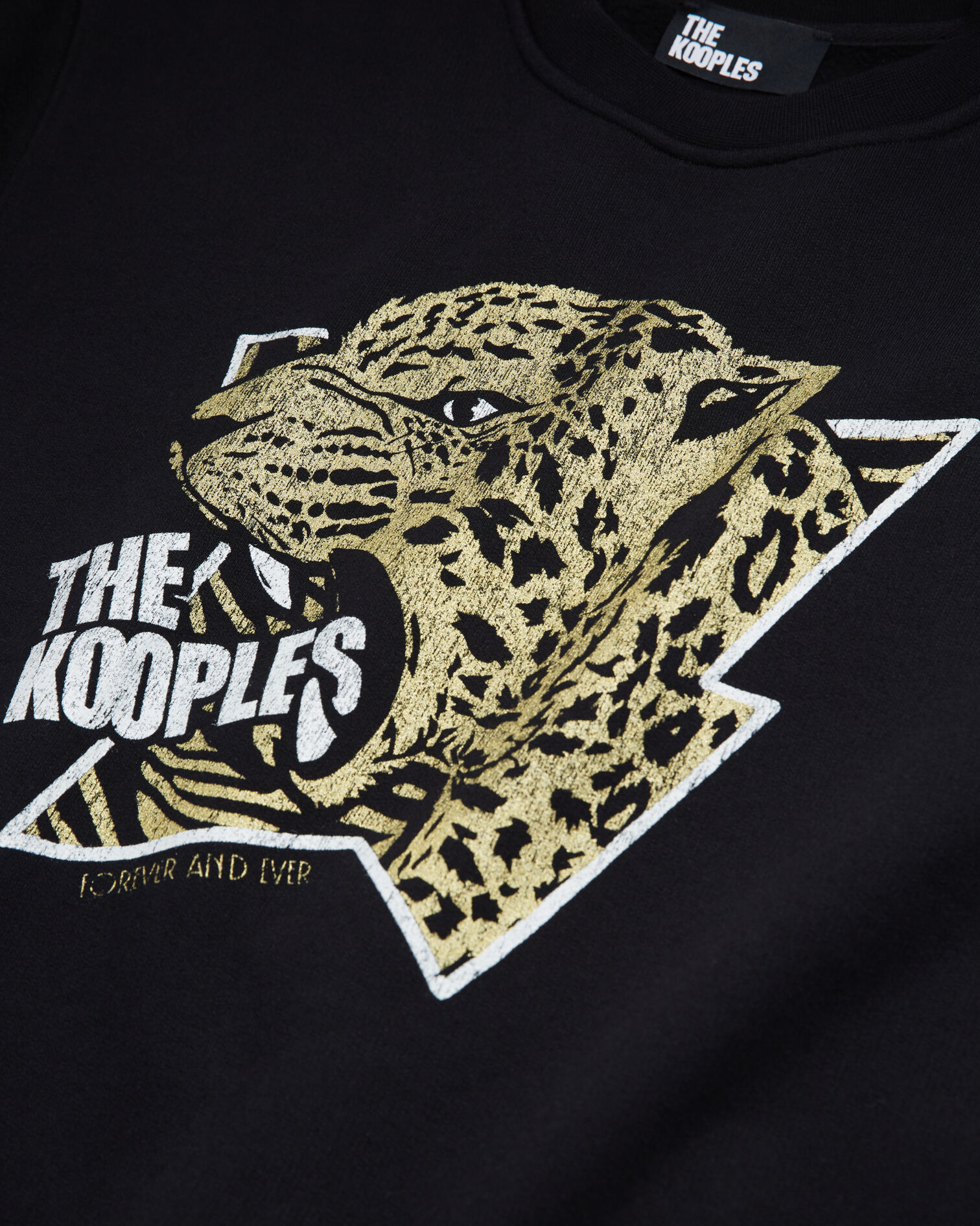 Black screen print sweatshirt, BLACK-ANTIC GOLD, hi-res image number null