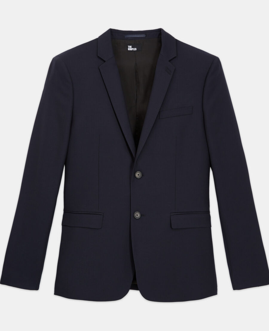 navy blue wool suit jacket
