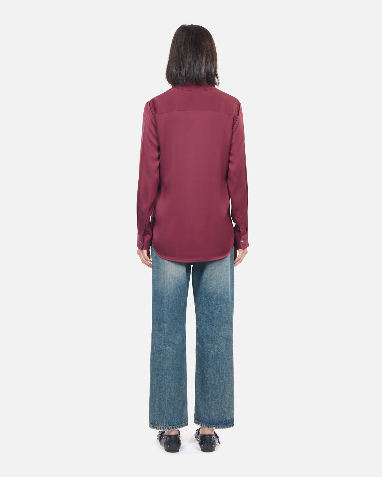 The Kooples WOMEN BURGUNDY burgundy silk shirt