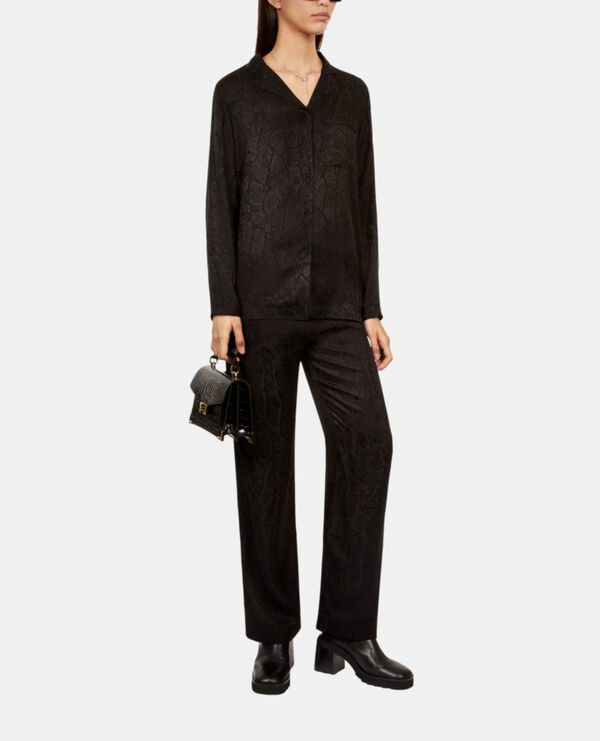 The Kooples FEMME BLACK sac emily small effet crocodile en cuir noir