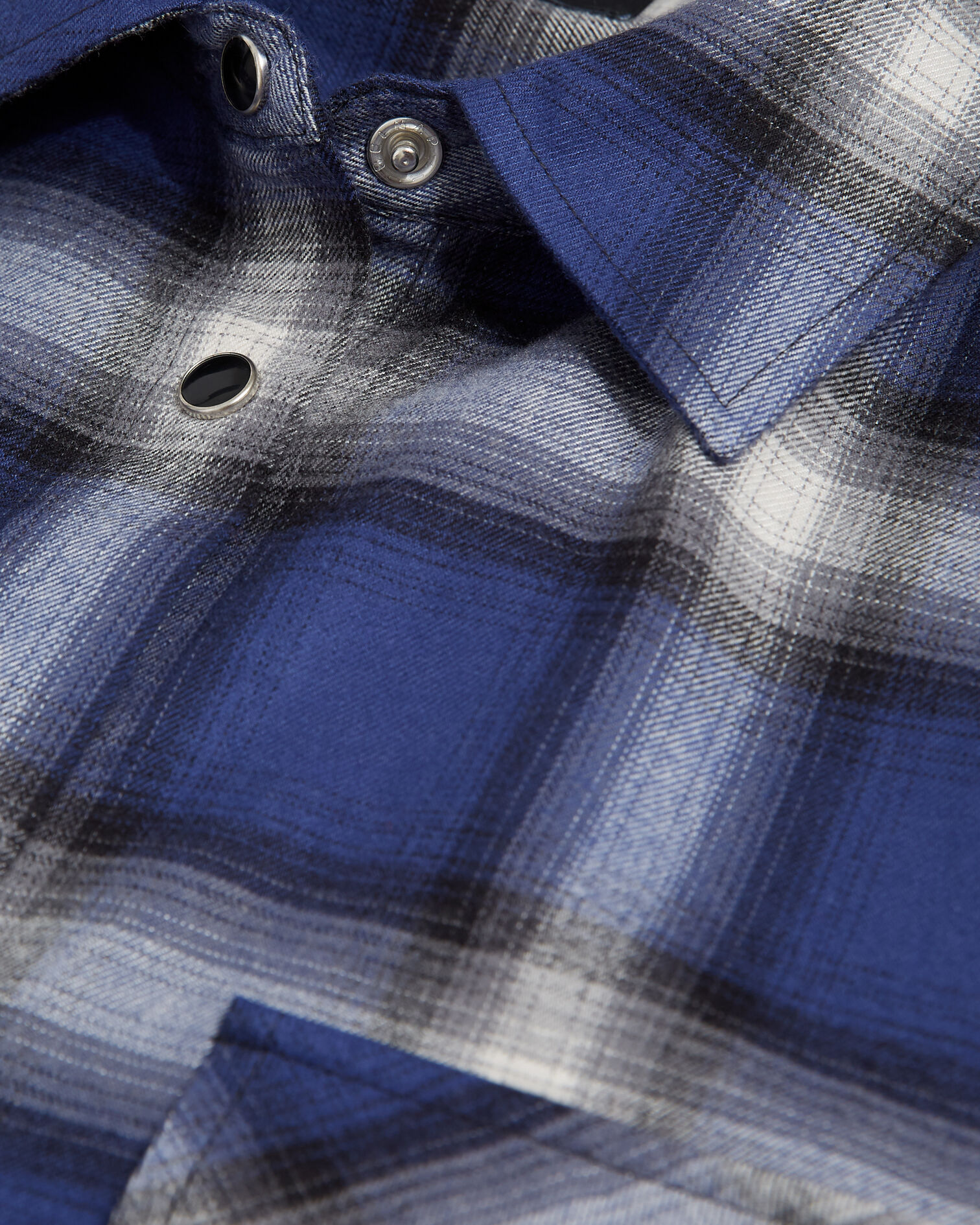 Blue and gray check loose-fitting shirt, BLUE GREY, hi-res image number null