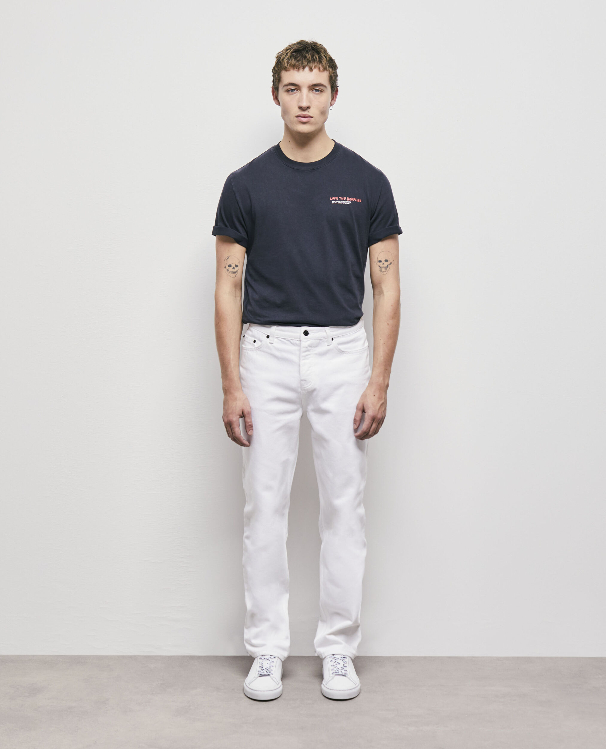 White straight-cut jeans, WHITE, hi-res image number null
