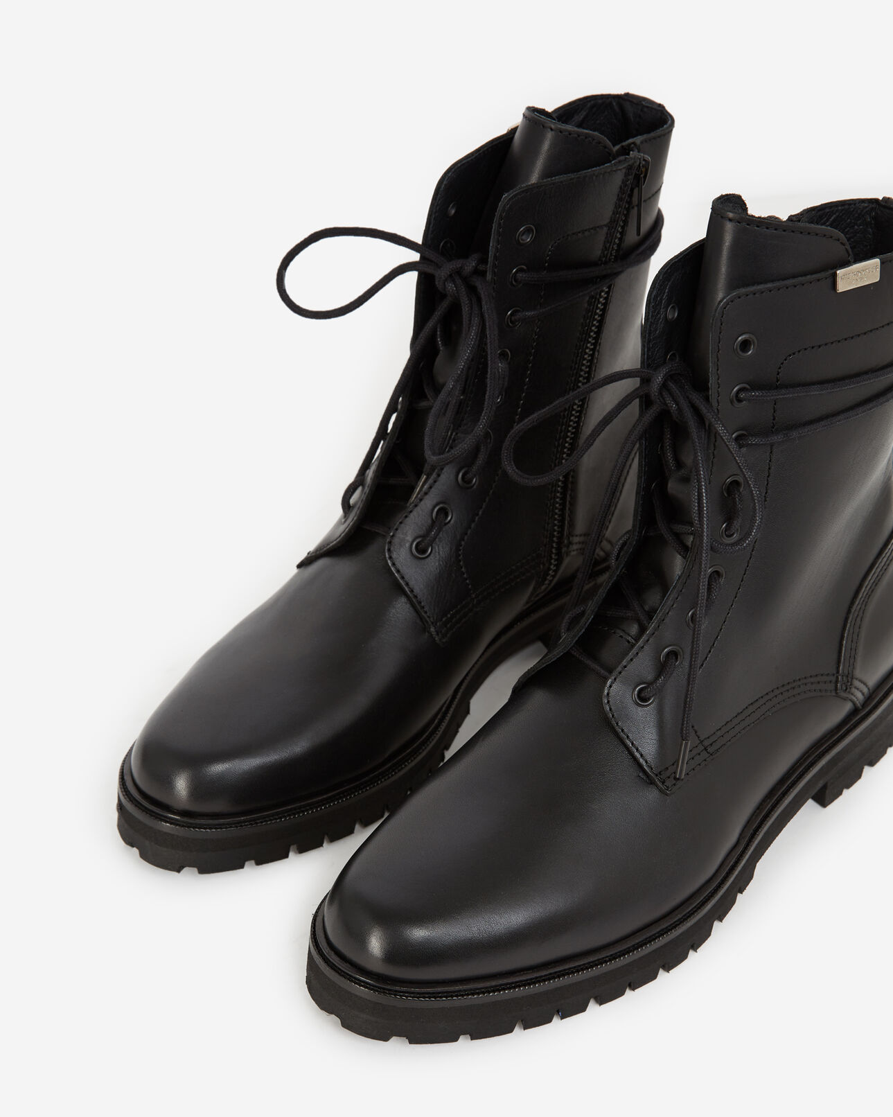 The Kooples HERREN BLACK boots schwarz lederdetail schnürung seitlich