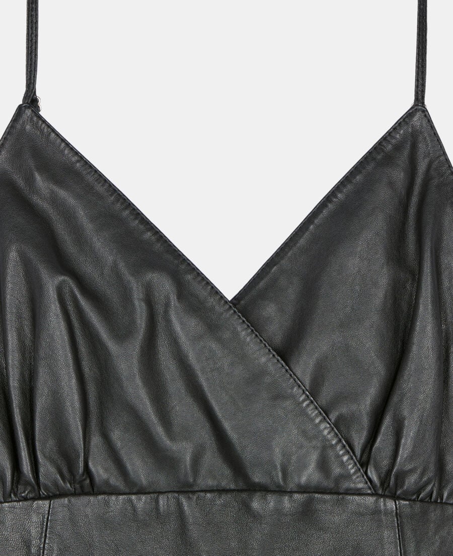 The Kooples F BLACK short black leather dress