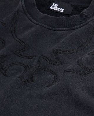The Kooples HOMME BLACK WASHED sweatshirt noir avec broderie western