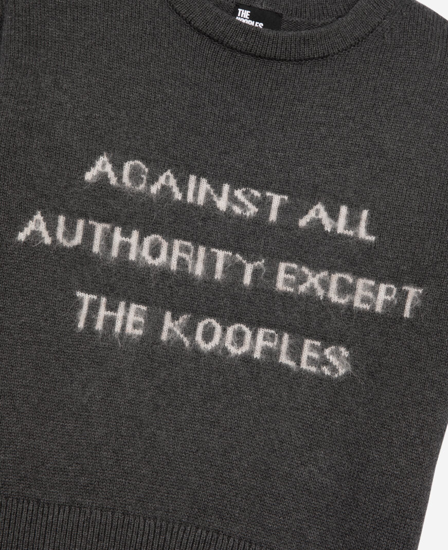 The Kooples F MIDDLE GREY MEL/WHITE short sleeved screen printed sweater