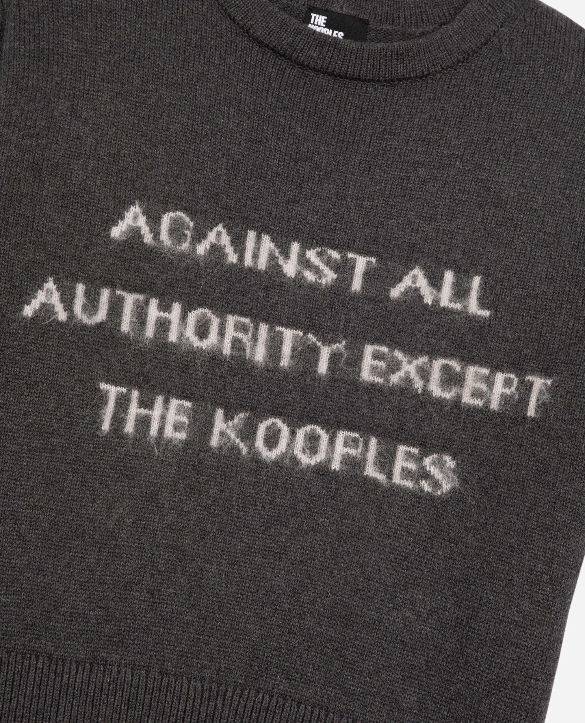 Short sleeved screen printed sweater, MIDDLE GREY MEL/WHITE, hi-res image number null