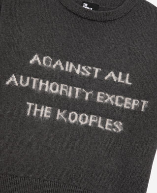 The Kooples F MIDDLE GREY MEL/WHITE short sleeved screen printed sweater