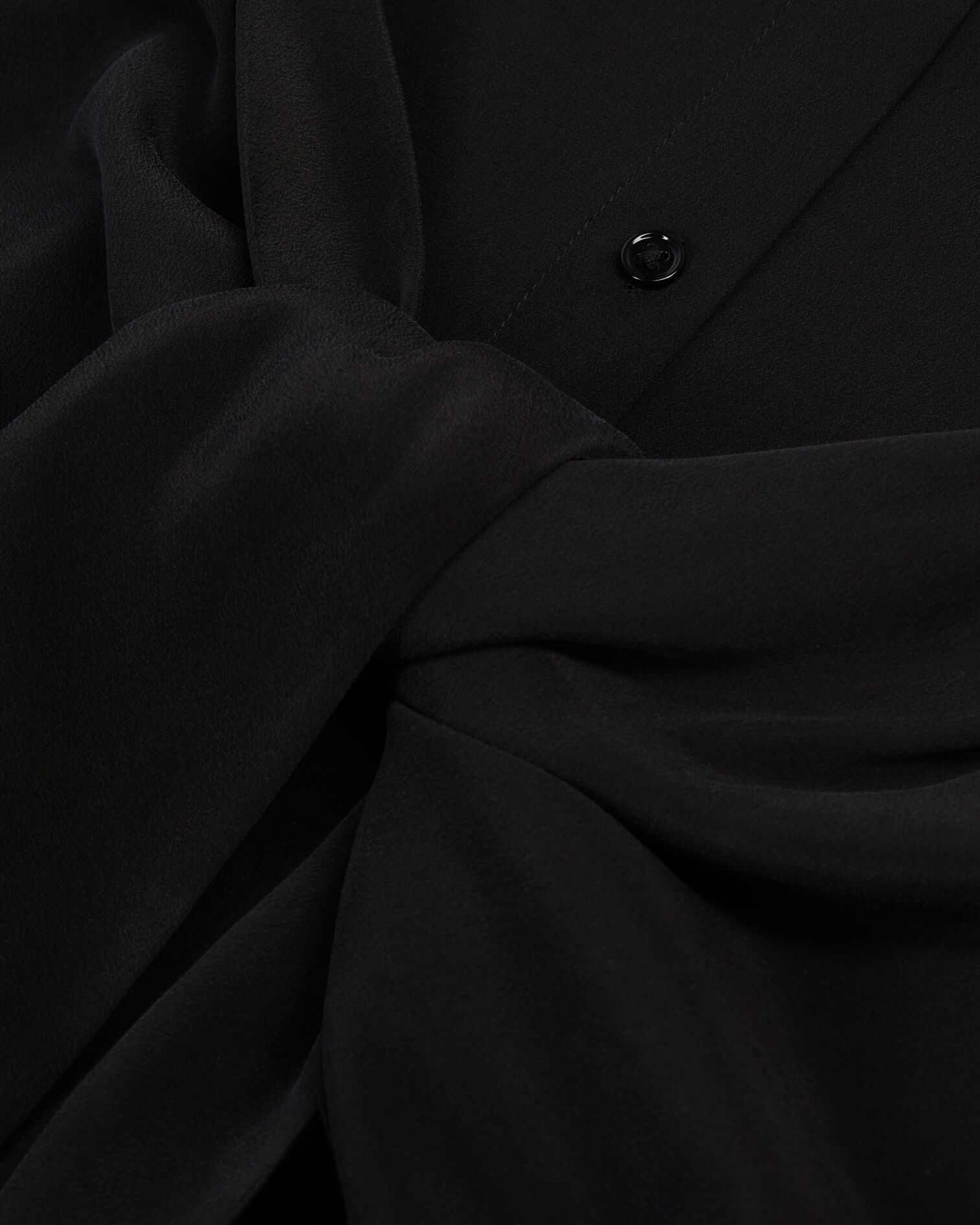 Short black shirt dress with bow, BLACK, hi-res image number null