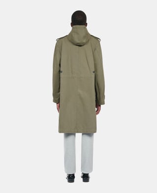 The Kooples HOMME OLIVE NIGHT parka longue &agrave; capuche kaki