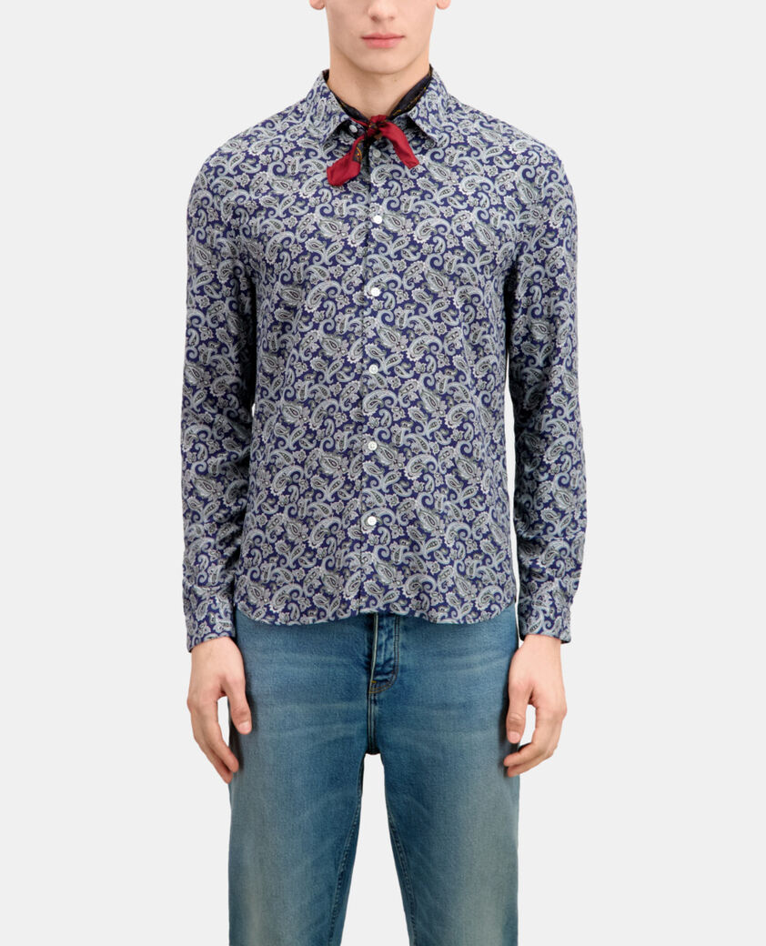 The Kooples HERREN NAVY / BLUE bedrucktes hemd 