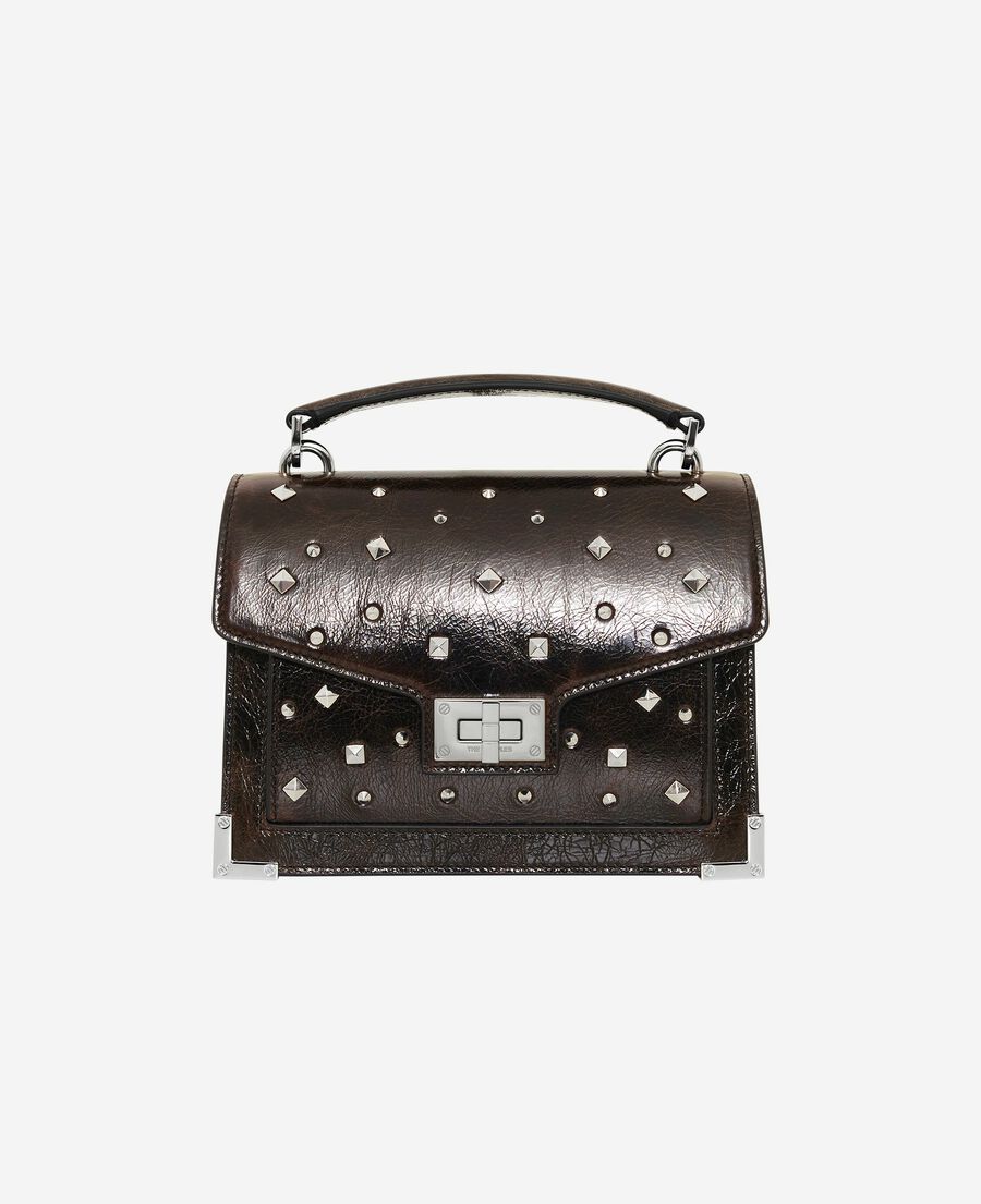 The Kooples DAMEN BROWN emily tasche small aus braunem crackleder