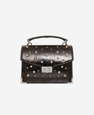 The Kooples DAMEN BROWN emily tasche small aus braunem crackleder