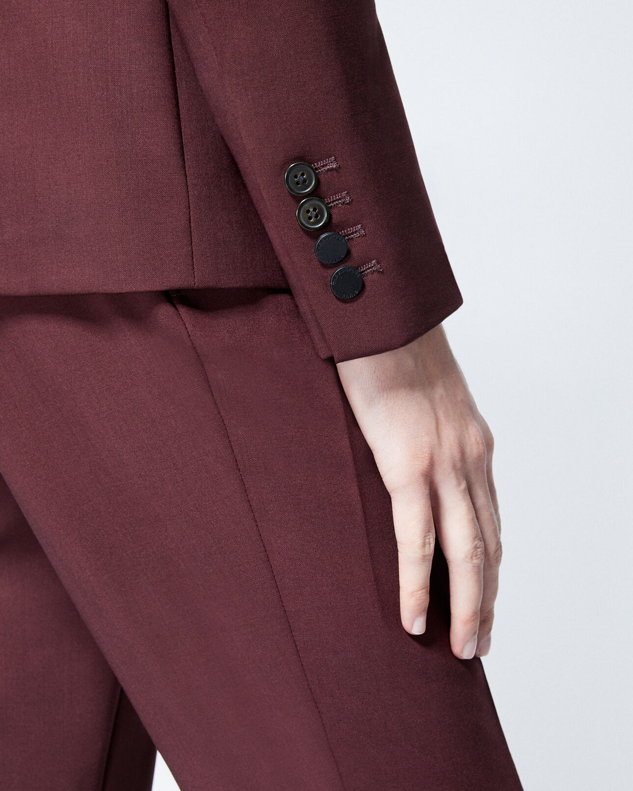 The Kooples MEN BURGUNDY buttoned burgundy formal jacket