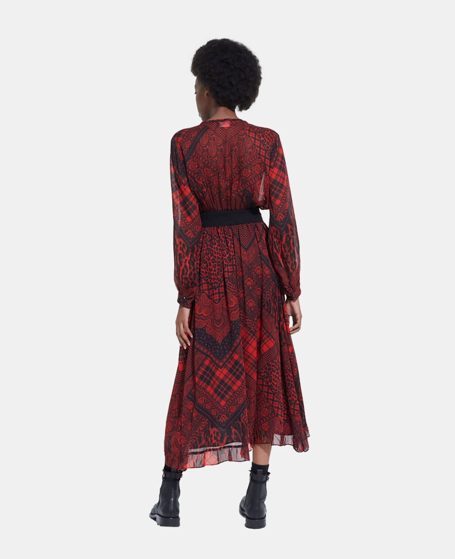 long red printed dress