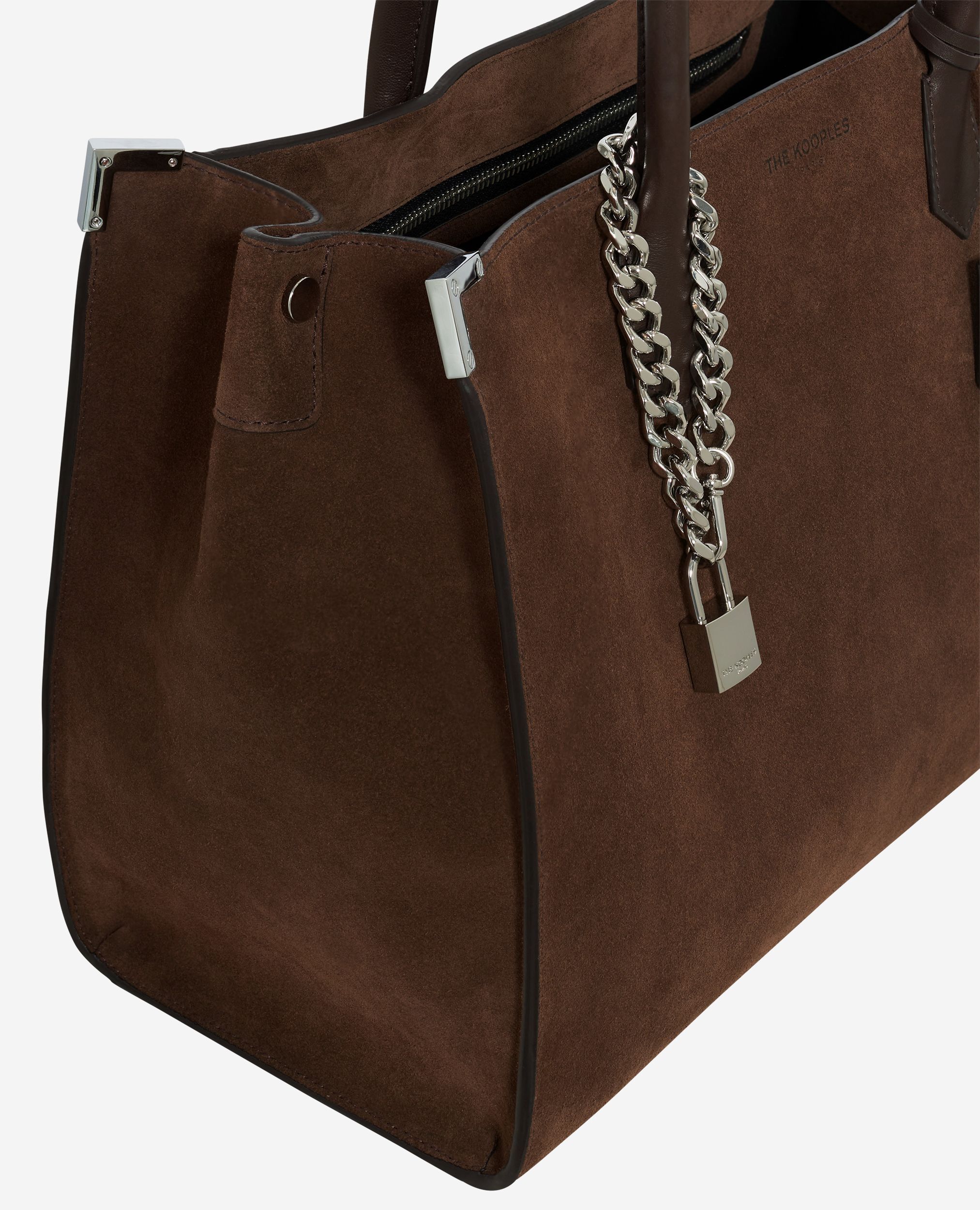 Ming XL tote bag in brown suede | The Kooples US