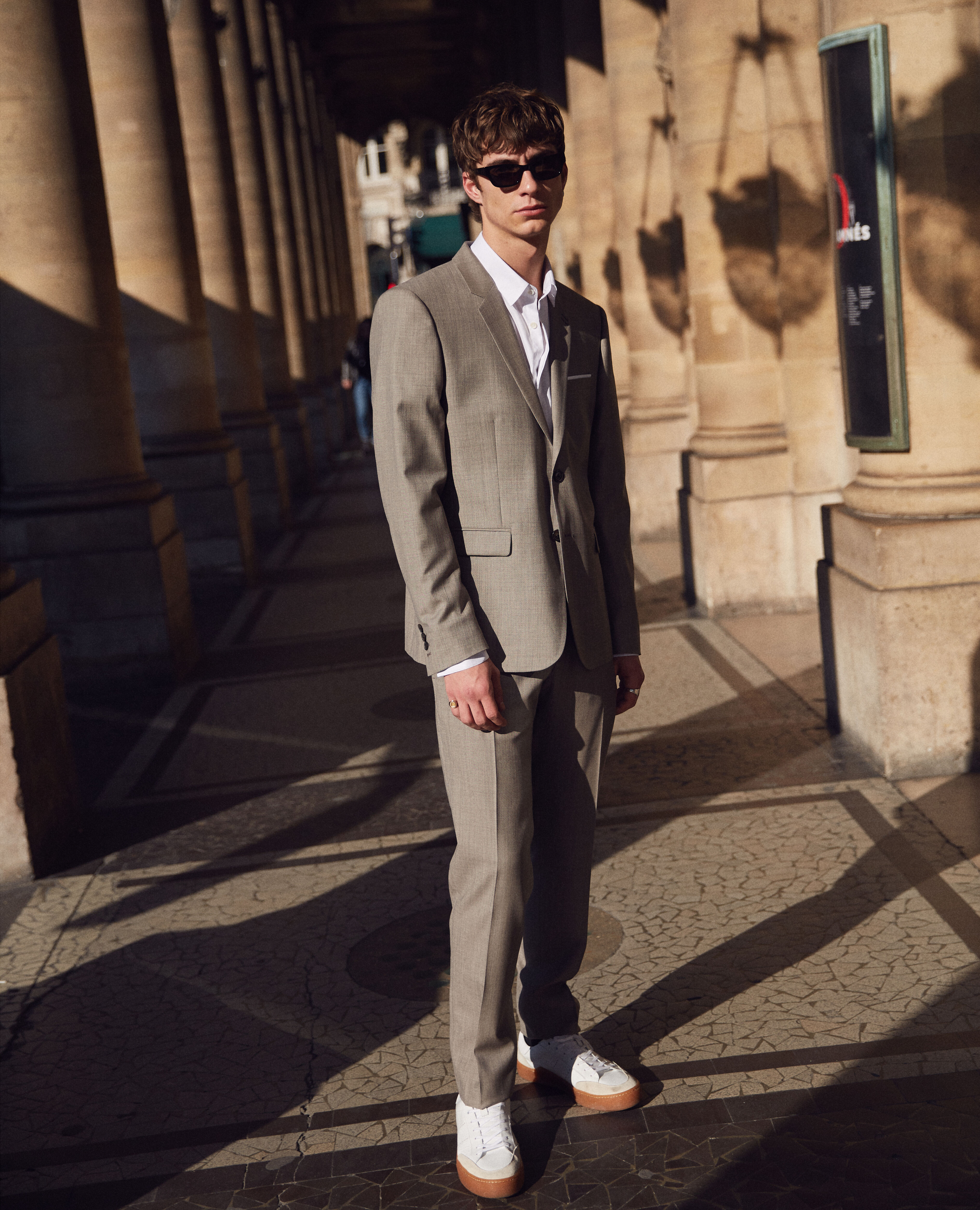 Slim fit beige wool blazer The Kooples