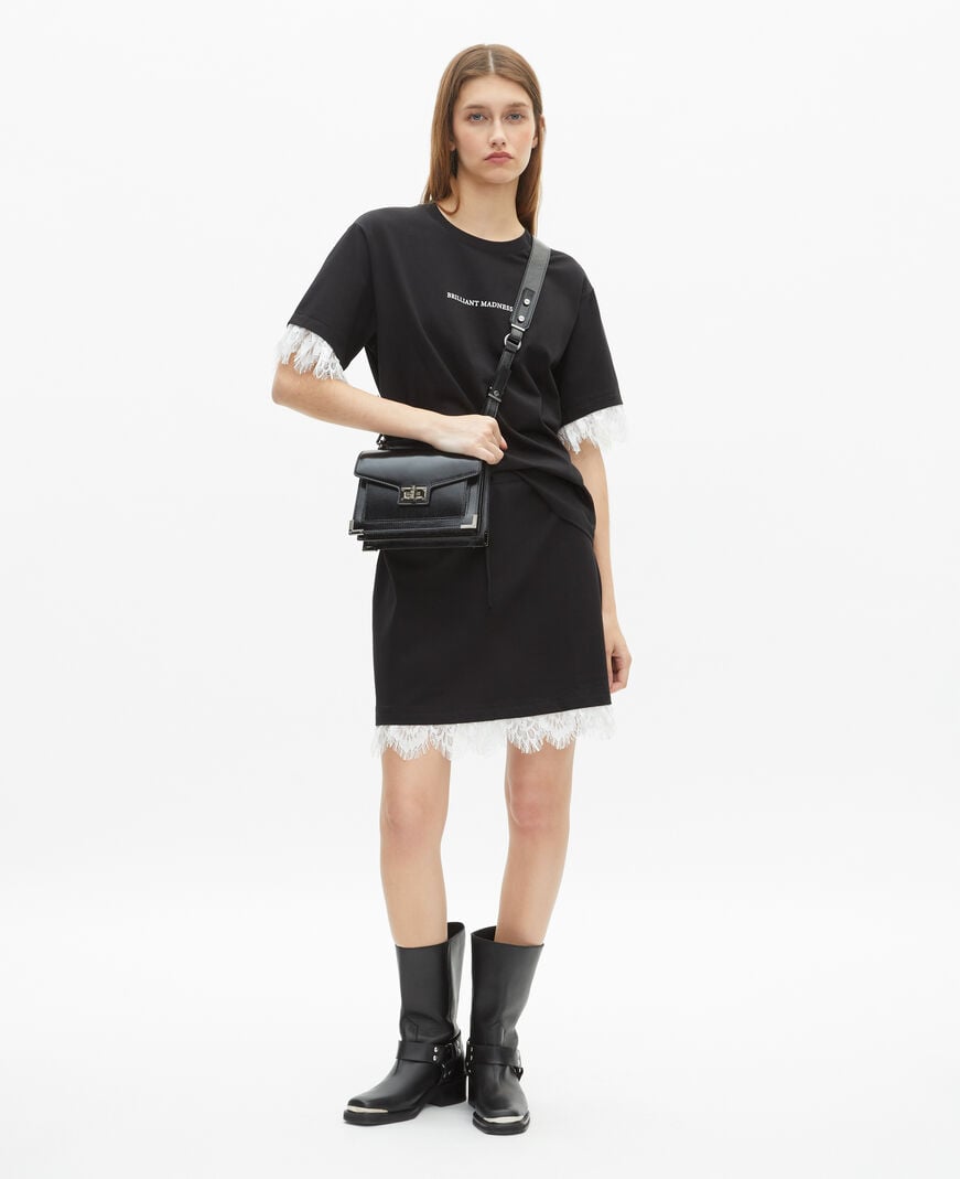 The Kooples DAMEN BLACK kurzer rock mit schwarzer spitze