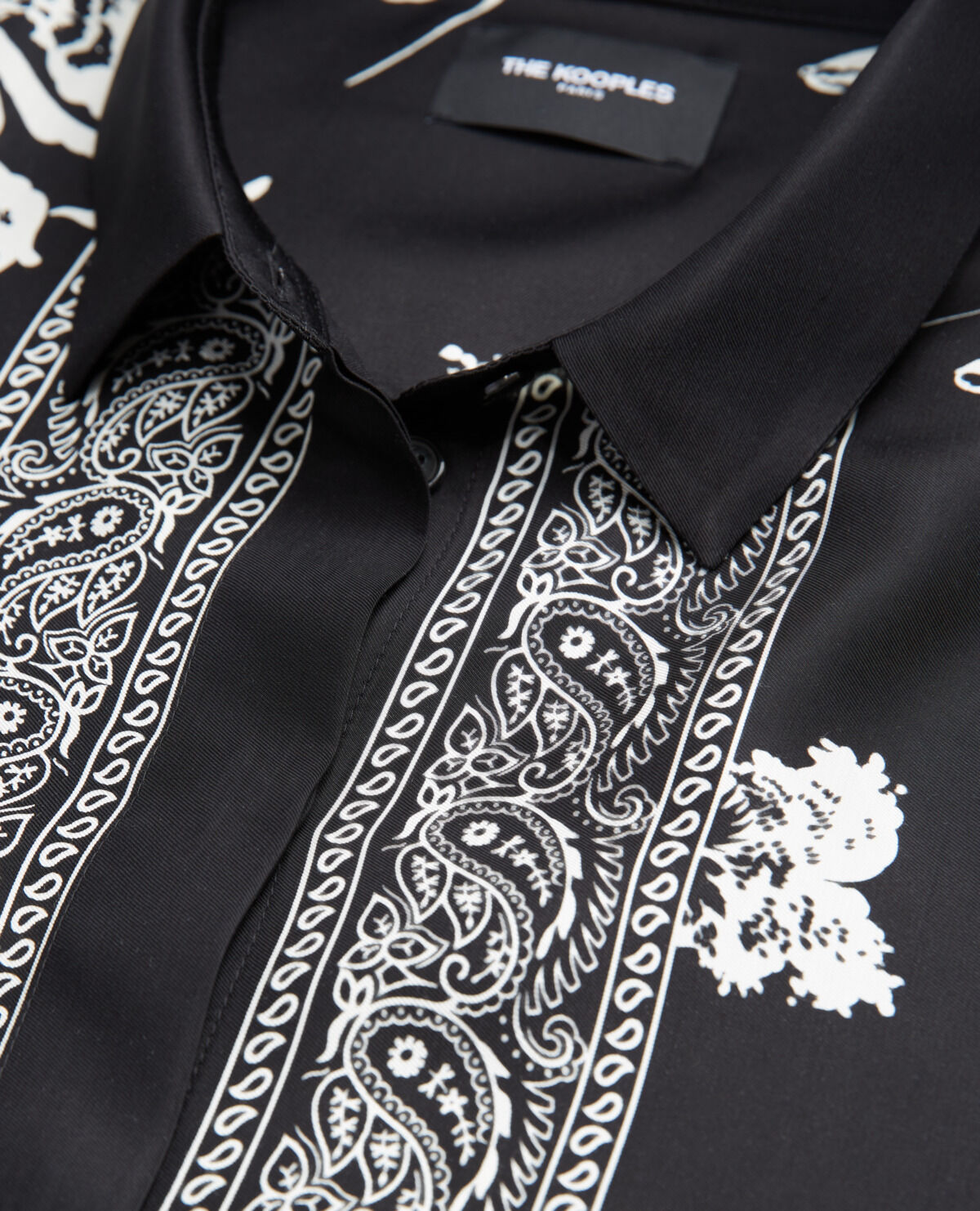 Women s satin formal shirt with floral motif The Kooples UK