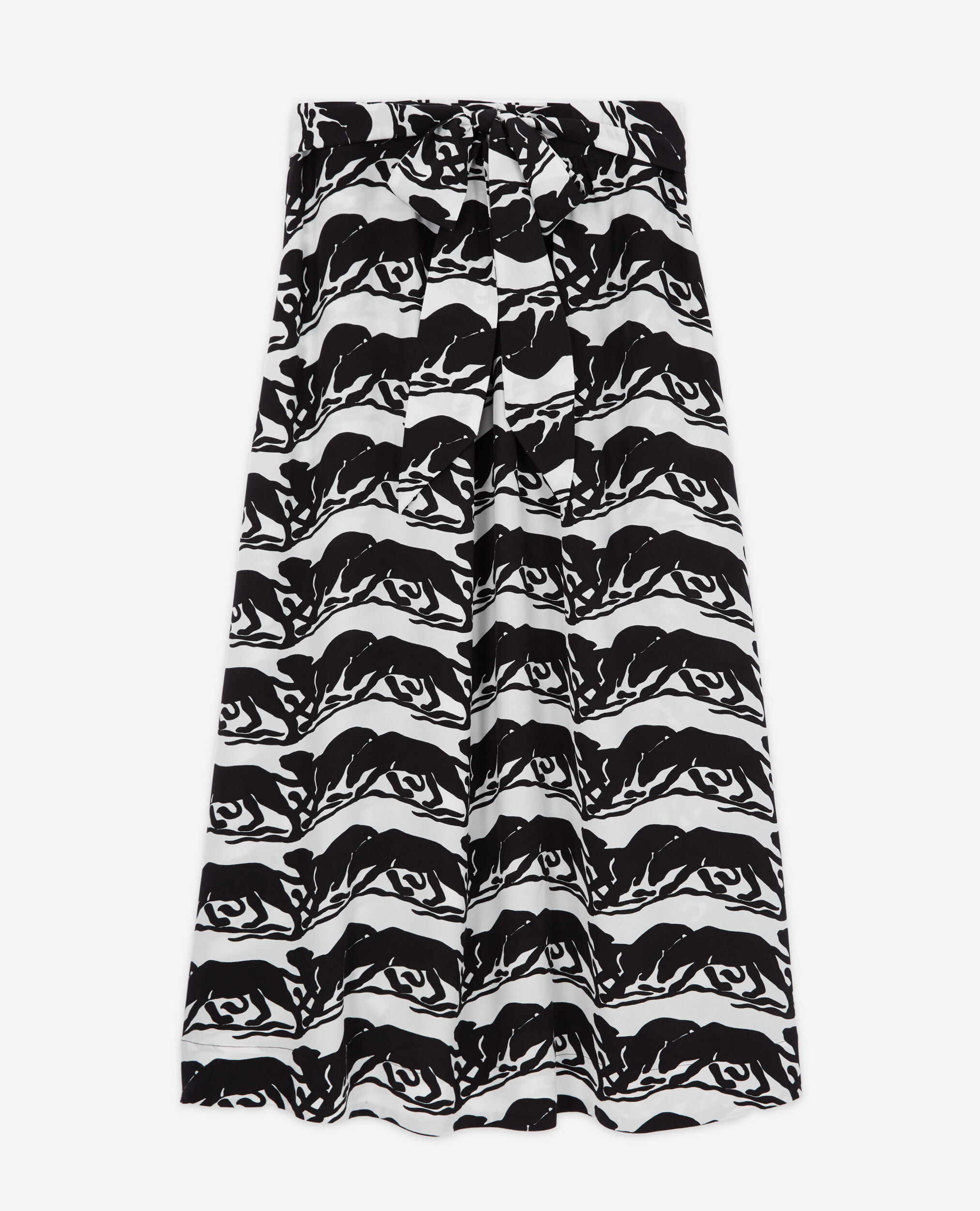 Long printed skirt, BLACK / WHITE, hi-res image number null