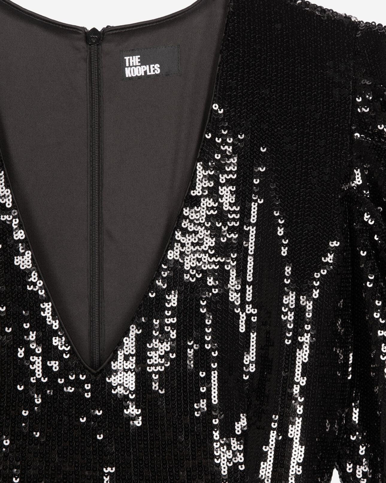 The Kooples WOMEN BLACK STONE short black sequin dress