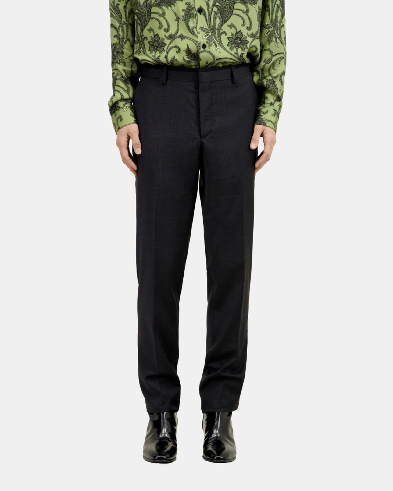 The Kooples HOMBRE DARK GREY pantalón traje príncipe gales gris lana