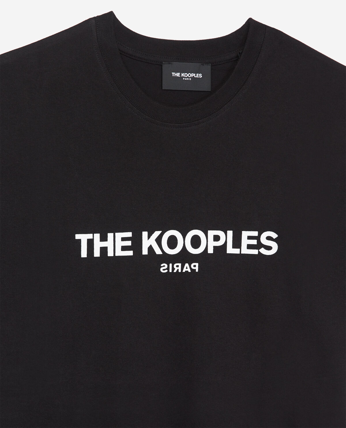Printed black jersey T shirt cotton The Kooples US