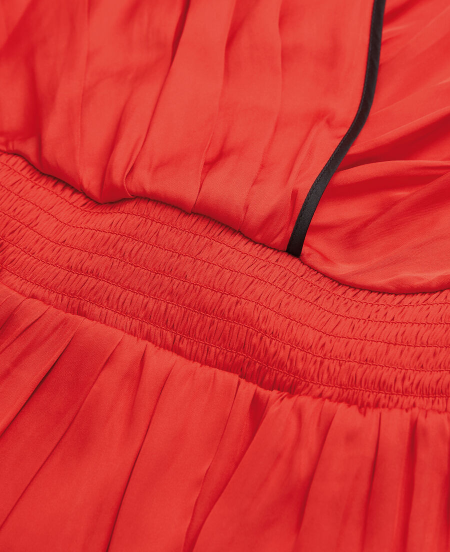 long red satin dress