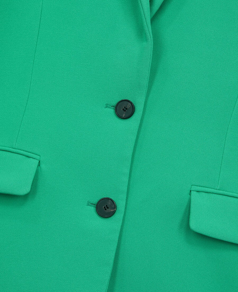 The Kooples FEMME GREEN veste tailleur verte en crêpe