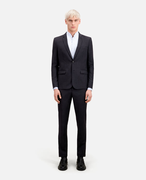 veste de costume en laine grise