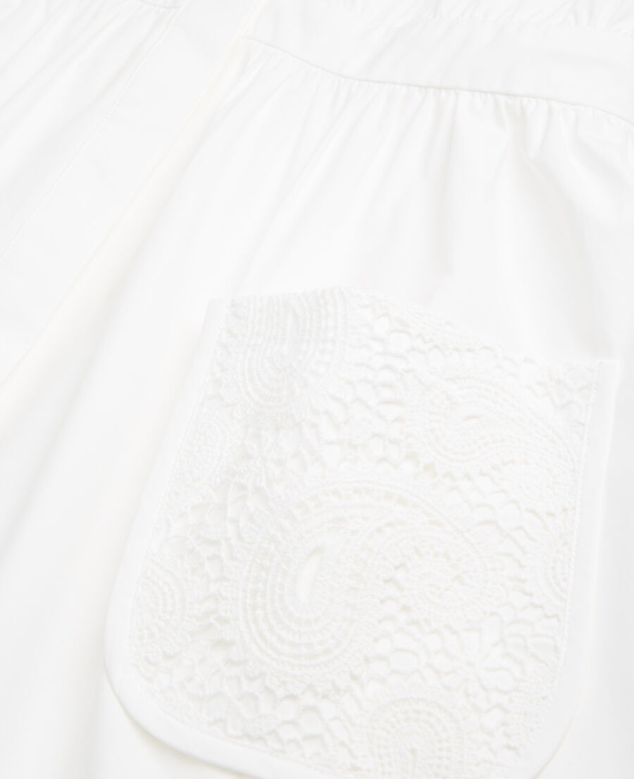 robe courte blanche sans manches poches