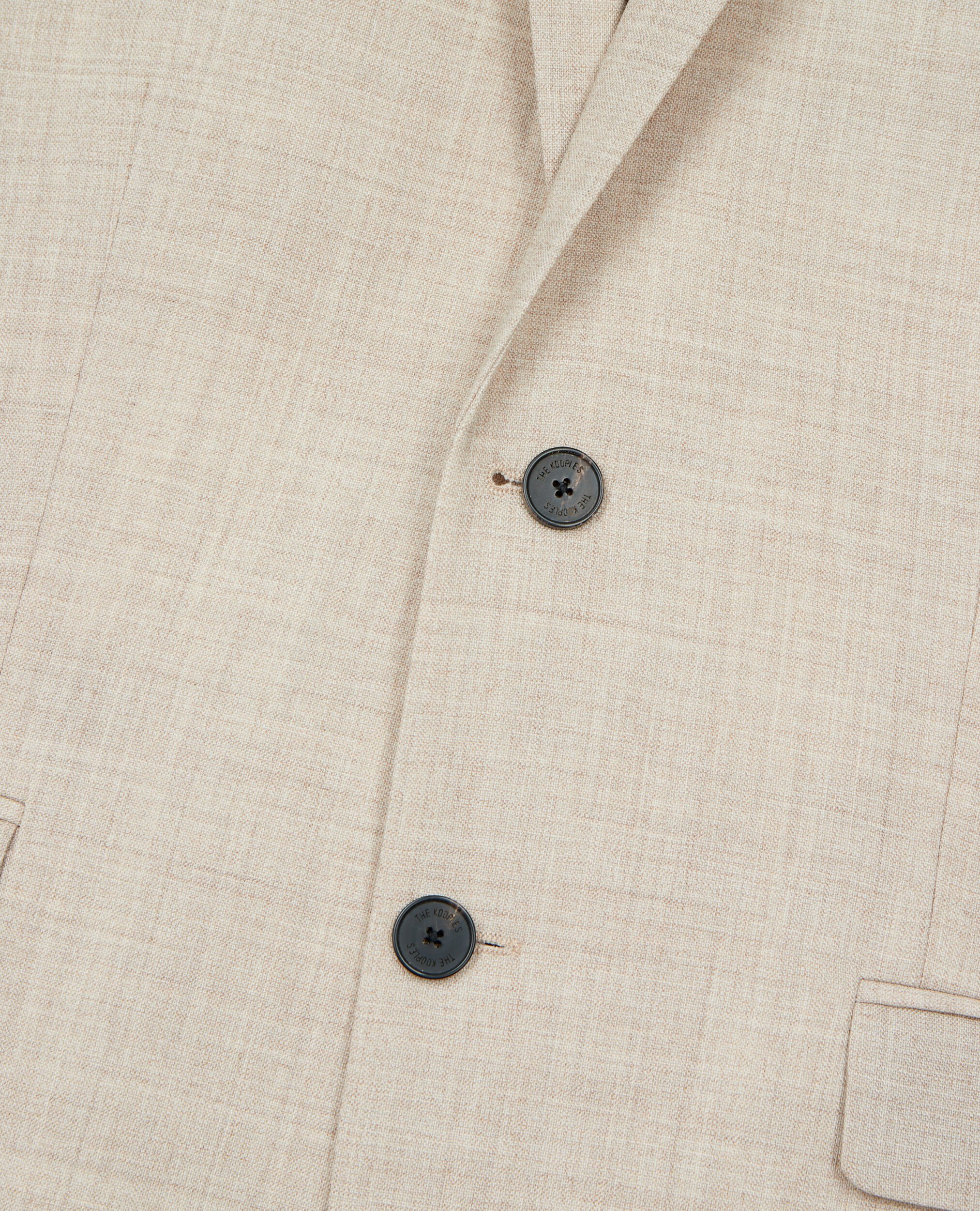 Beigefarbene, schmal geschnittene Anzugjacke aus Wolle, BEIGE, hi-res image number null