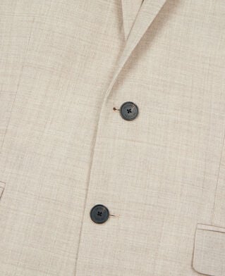 The Kooples HERREN BEIGE beigefarbene, schmal geschnittene anzugjacke aus wolle