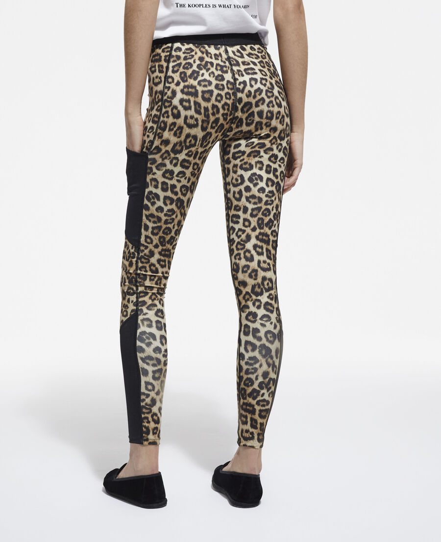Leopard print technical leggings | The Kooples - UK